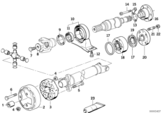 Эластичная муфта/ШРУС карданного вала для BMW E30 318i M40 (схема запасных частей)