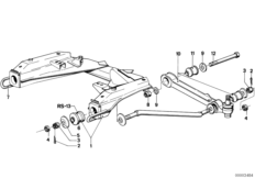 Балка переднего моста/поперечный рычаг для BMW E12 520 M20 (схема запасных частей)