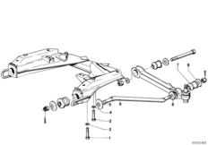 Тяга балки переднего моста для BMW E12 520i M20 (схема запасных частей)