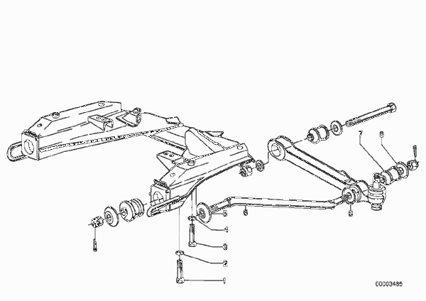 Тяга балки переднего моста для BMW E12 528i M30 (схема запчастей)