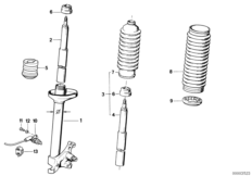Амортизационная стойка Пд/амортизатор для BMW E30 320is S14 (схема запасных частей)