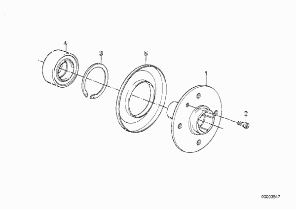 Подшипники ступицы колеса для BMW E30 325ix M20 (схема запчастей)