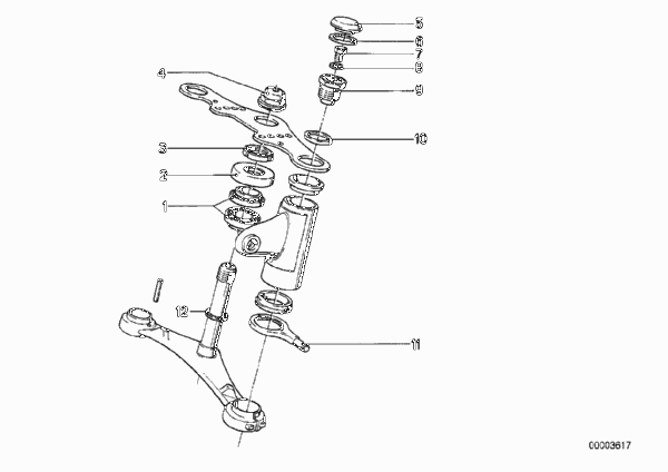 Перемычка вилки, дополн.элементы для BMW 2474 R 100 RT 0 (схема запчастей)