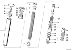 Неподвижная труба вилки/амортизатор для BMW 2471 R 80 ST 0 (схема запасных частей)