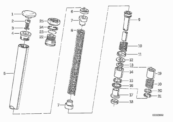 Неподвижная труба вилки/амортизатор для BMW 2471 R 65 GS 0 (схема запчастей)