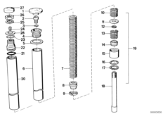 Неподвижная труба вилки/амортизатор для MOTO 2472 R 80 RT 0 (схема запасных частей)