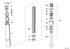 Неподвижная труба вилки/амортизатор для MOTO 2478 R 100 RT 0 (схема запасных частей)