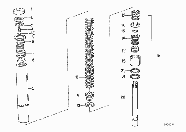 Неподвижная труба вилки/амортизатор для MOTO 2478 R 100 RS 0 (схема запчастей)