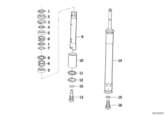 Амортизатор для BMW 89V1 K 1 (0525,0535) 0 (схема запасных частей)