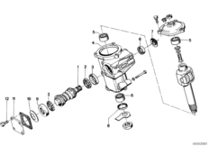 Детали рулевого механизма для BMW E12 525 M30 (схема запасных частей)