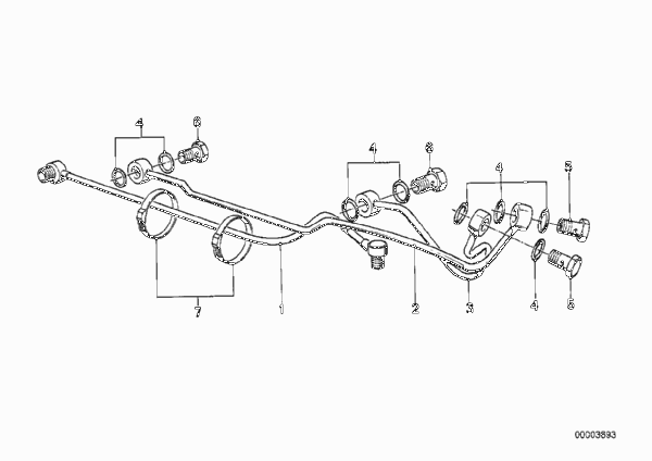 Трубопровод гидроусилителя рул.управл. для BMW E30 M3 S14 (схема запчастей)