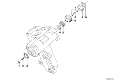 Детали рулевого механизма с гидроусилит. для BMW E12 520i M20 (схема запасных частей)