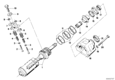 Червяк рул.мех.с гидроусил./ подшипники для BMW E12 535i M30 (схема запасных частей)