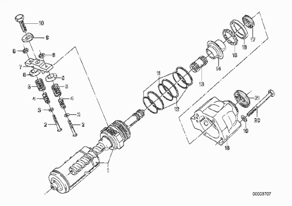 Червяк рул.мех.с гидроусил./ подшипники для BMW E12 535i M30 (схема запчастей)