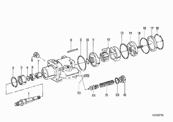 Насос гидроусилителя рул.управл./детали для BMW E12 518 M10 (схема запчастей)