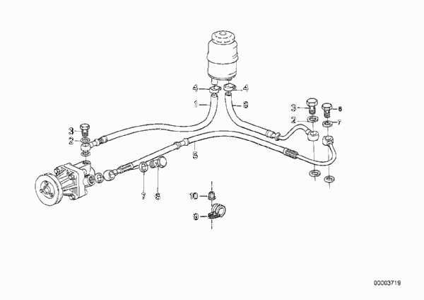 Маслопроводы гидроусилителя рул.управл. для BMW Z1 Z1 M20 (схема запчастей)