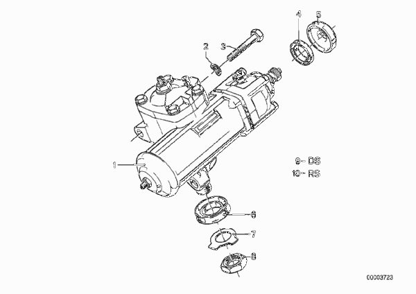 Гидроусилитель рулевого управления для BMW E23 728 M30 (схема запчастей)