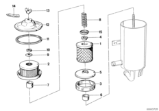Масляный резервуар/детали для BMW E23 730 M30 (схема запасных частей)