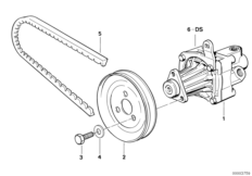 Насос гидроусилителя рулевого управления для BMW E30 316 M10 (схема запасных частей)