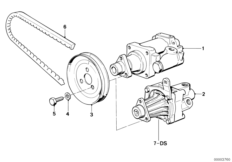 Насос гидроусилителя рулевого управления для BMW E28 518i M10 (схема запасных частей)