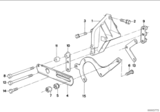 Насос гидроусил.рул.управ./опорн.кроншт. для BMW E34 525i M20 (схема запасных частей)