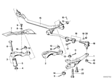Рулевые тяги/тяги рулевой трапеции для BMW E23 728iS M30 (схема запасных частей)