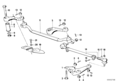 Рулевые тяги/тяги рулевой трапеции для BMW E28 525e M20 (схема запасных частей)