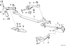 Рулевые тяги/тяги рулевой трапеции для BMW E34 525td M51 (схема запасных частей)