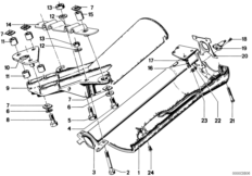 Труба рулевой колонки/облицовка для BMW E12 520i M10 (схема запасных частей)