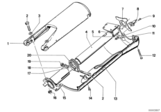 Труба рулевой колонки/облицовка для BMW E12 520 M20 (схема запасных частей)