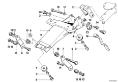 Опорный кронштейн вала рул.управ./детали для BMW E28 524d M21 (схема запасных частей)