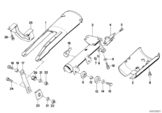 Труба рулевой колонки/облицовка для BMW E23 732i M30 (схема запасных частей)
