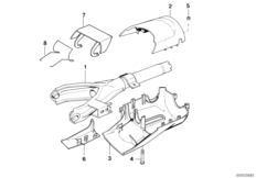 Труба рулевой колонки/облицовка для BMW E34 518i M40 (схема запасных частей)