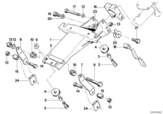Рулевая колонка регулируемая/детали для BMW E34 M5 3.6 S38 (схема запасных частей)