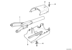 Труба рулевой колонки/облицовка для BMW E34 525tds M51 (схема запасных частей)