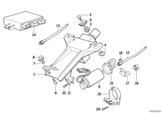 Рулевая колонка с электроприводом/детали для BMW E32 730i M30 (схема запасных частей)