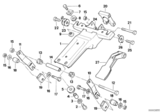 Рулевая колонка регулируемая/детали для BMW E32 730i M60 (схема запасных частей)