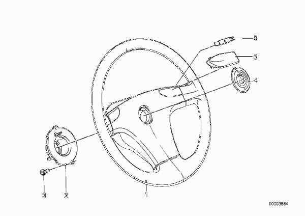 спортивное рулевое колесо для BMW E23 732i M30 (схема запчастей)