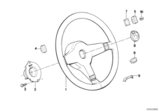 Спортивное рулевое колесо M Technic для BMW E34 525td M51 (схема запасных частей)