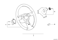 Спортивное рулевое колесо M Technic для BMW E30 325i M20 (схема запасных частей)