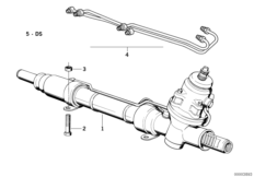 Гидроусилитель рулевого управления для BMW E34 525ix M50 (схема запасных частей)