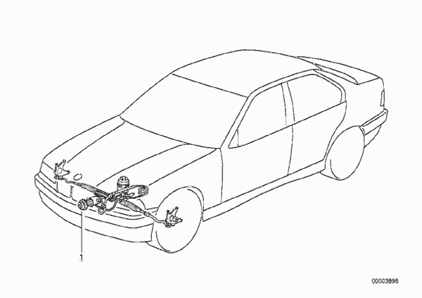 Монт.комплект гидроусилителя рул.управл. для BMW E36 316i M40 (схема запчастей)