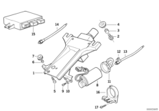 Рулевая колонка с электроприводом/детали для BMW E34 535i M30 (схема запасных частей)
