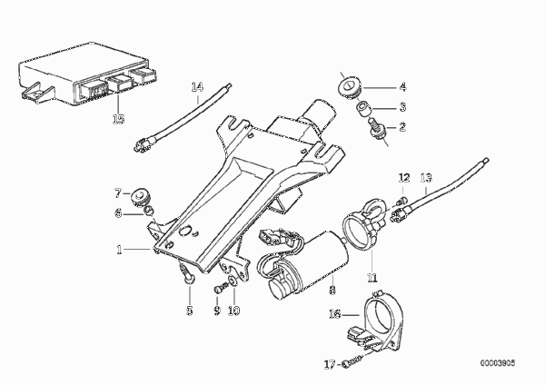 Рулевая колонка с электроприводом/детали для BMW E34 M5 3.8 S38 (схема запчастей)