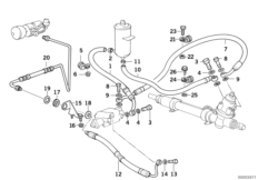 Маслопроводы гидроусилителя рул.управл. для BMW E34 525ix M50 (схема запасных частей)