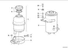 Масляный резервуар/детали для BMW E32 740i M60 (схема запасных частей)