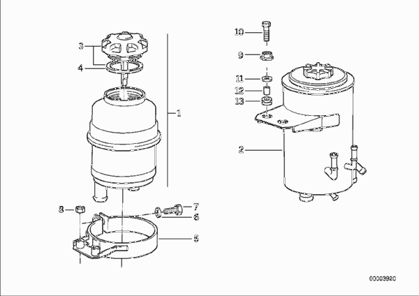 Масляный резервуар/детали для BMW E32 750i M70 (схема запчастей)