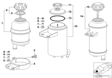 Масляный резервуар/детали для BMW E38 750iL M73N (схема запасных частей)
