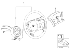 Рулевое колесо с НПБ для BMW E39 525tds M51 (схема запасных частей)