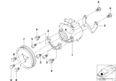 Насос гидроусилителя рулевого управления для BMW E39 525tds M51 (схема запасных частей)
